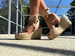 Foot fetish rimming for blonde outdoors